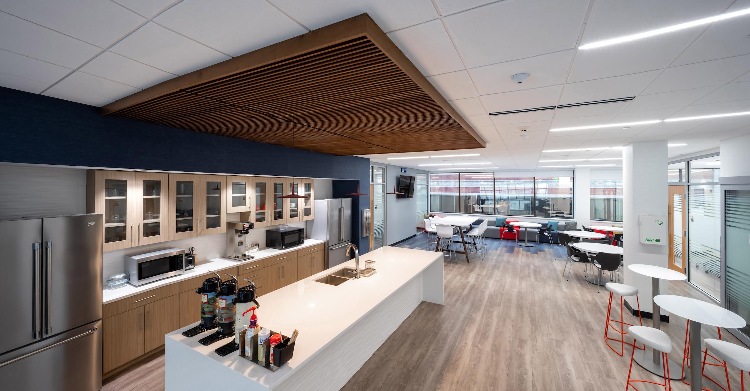 May 22, 2020; Interior of Teachers Credit Union headquarters building, Alliance Architects (Photo by Matt Cashore)